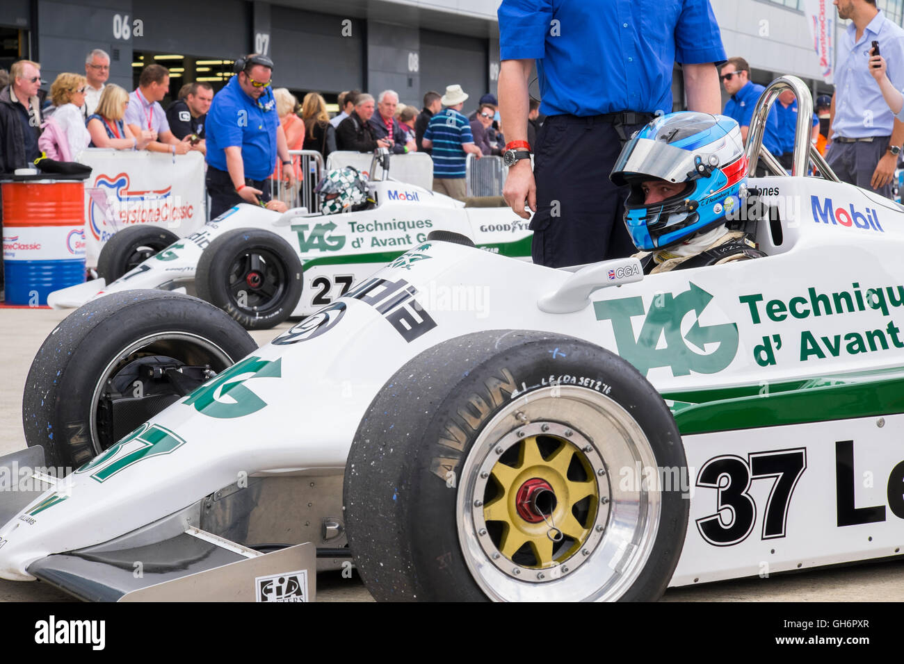 Christophe d'Ansembourg, Williams FW07, Mike Wrigley, Williams FW07D, 2016 Silverstone Classic, England, Regno Unito Foto Stock