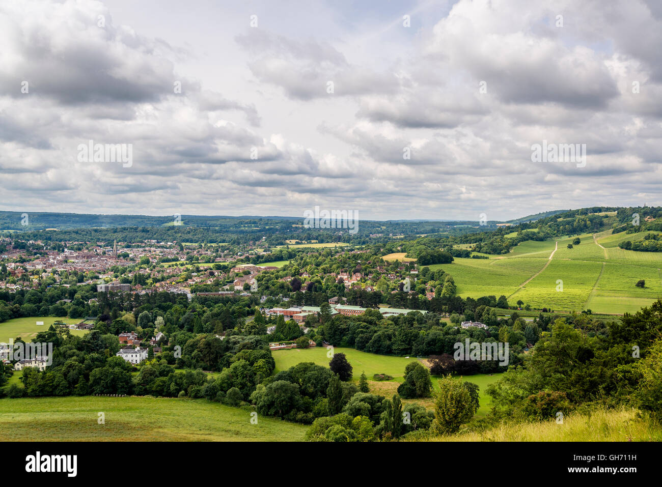 La Mole della valle di Surrey, situato tra il North Downs e il Greensand Ridge, England, Regno Unito Foto Stock