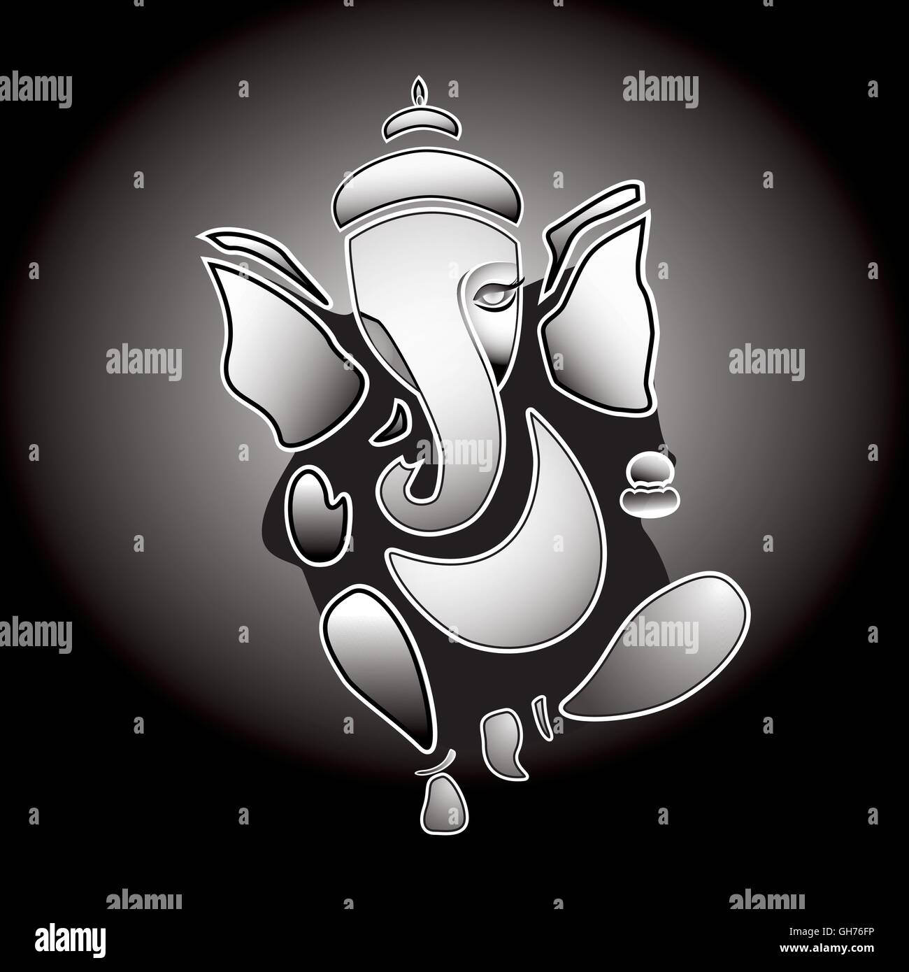 Ganesha dio indù. Eps 10 Illustrazione Vettoriale