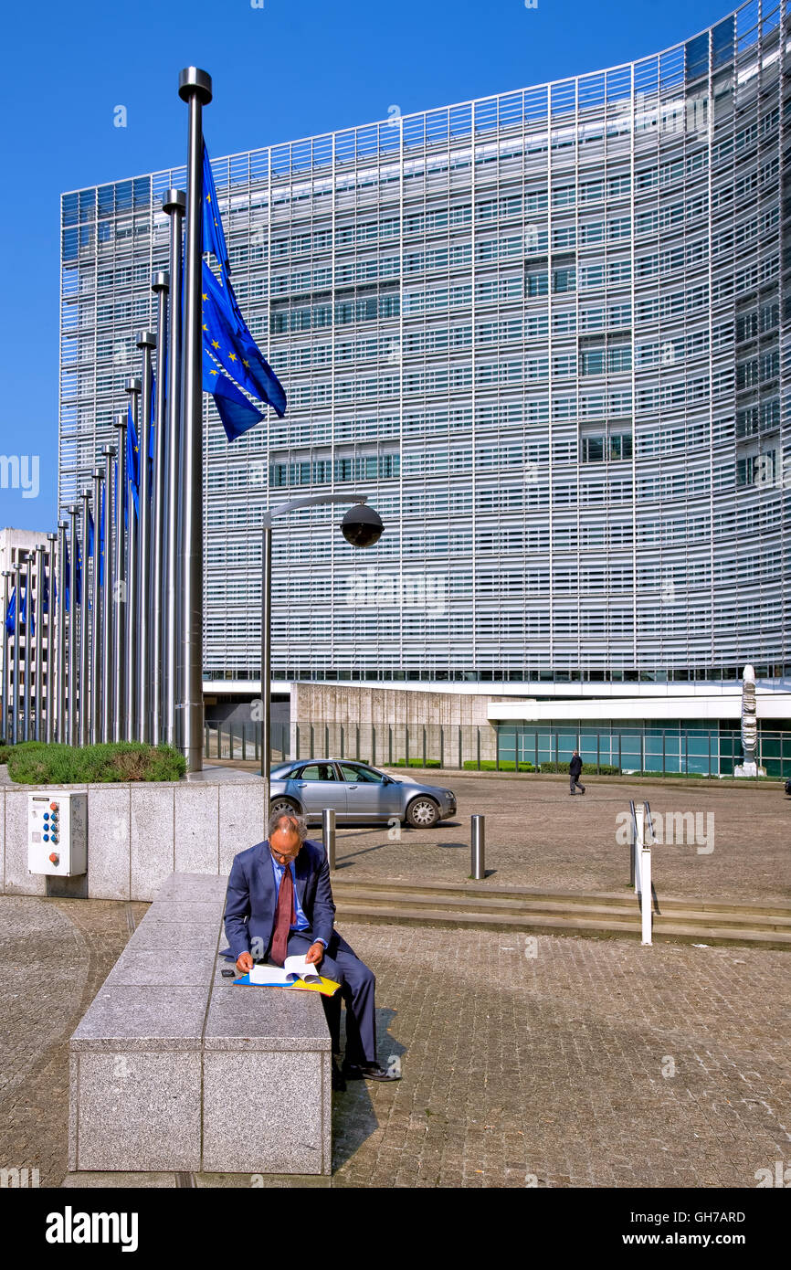 Edificio Berlaymont della Commissione europea a Bruxelles, in Belgio Foto Stock