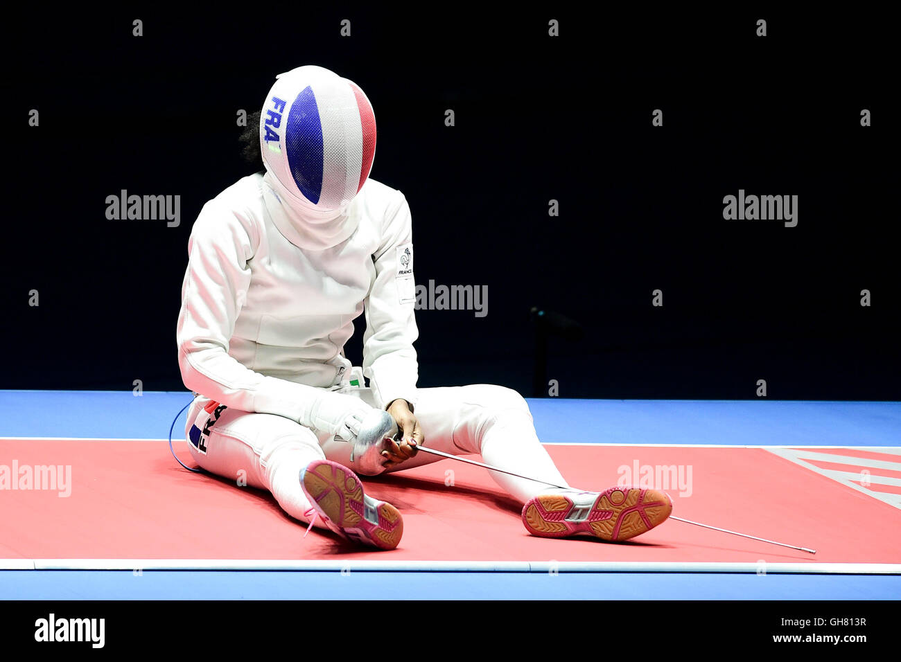 Rio de Janeiro, Brasile. 8 agosto, 2016. 2016 Olimpiadi estive di scherma, concorrenza, womens medal round. Lauren Rembi (Fra) perde durante la medaglia di bronzo di credito di collocamento: Azione Plus immagini di sport/Alamy Live News Foto Stock