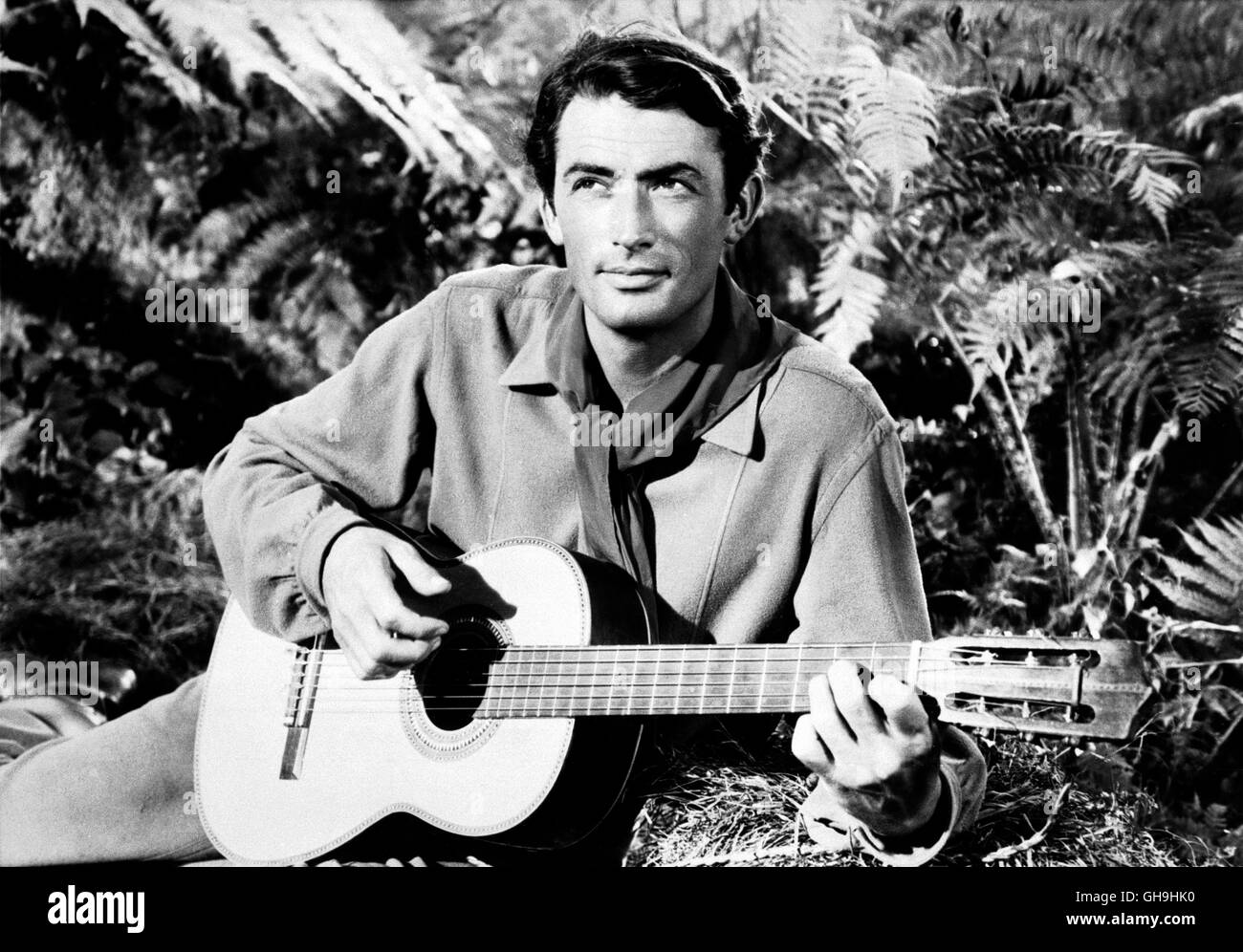 DUELL IN DER SONNE Duello al sole USA 1946 King Vidor Gregory Peck (mit Gitarre) als Lewton 'Lewt McCanles". Regie: King Vidor aka. Duello al sole Foto Stock