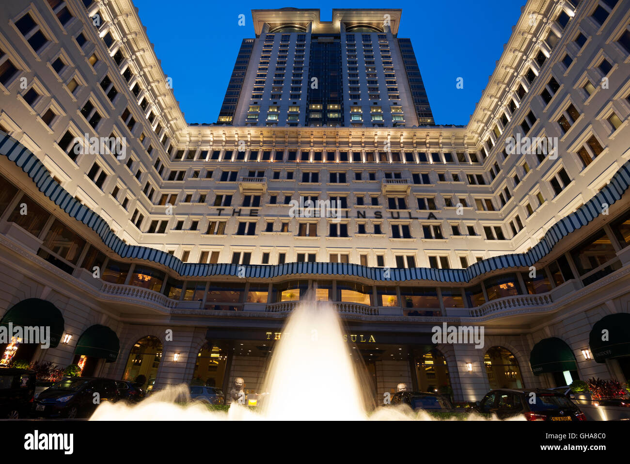 Il famoso Peninsula Hotel, Hong Kong, Cina. Foto Stock