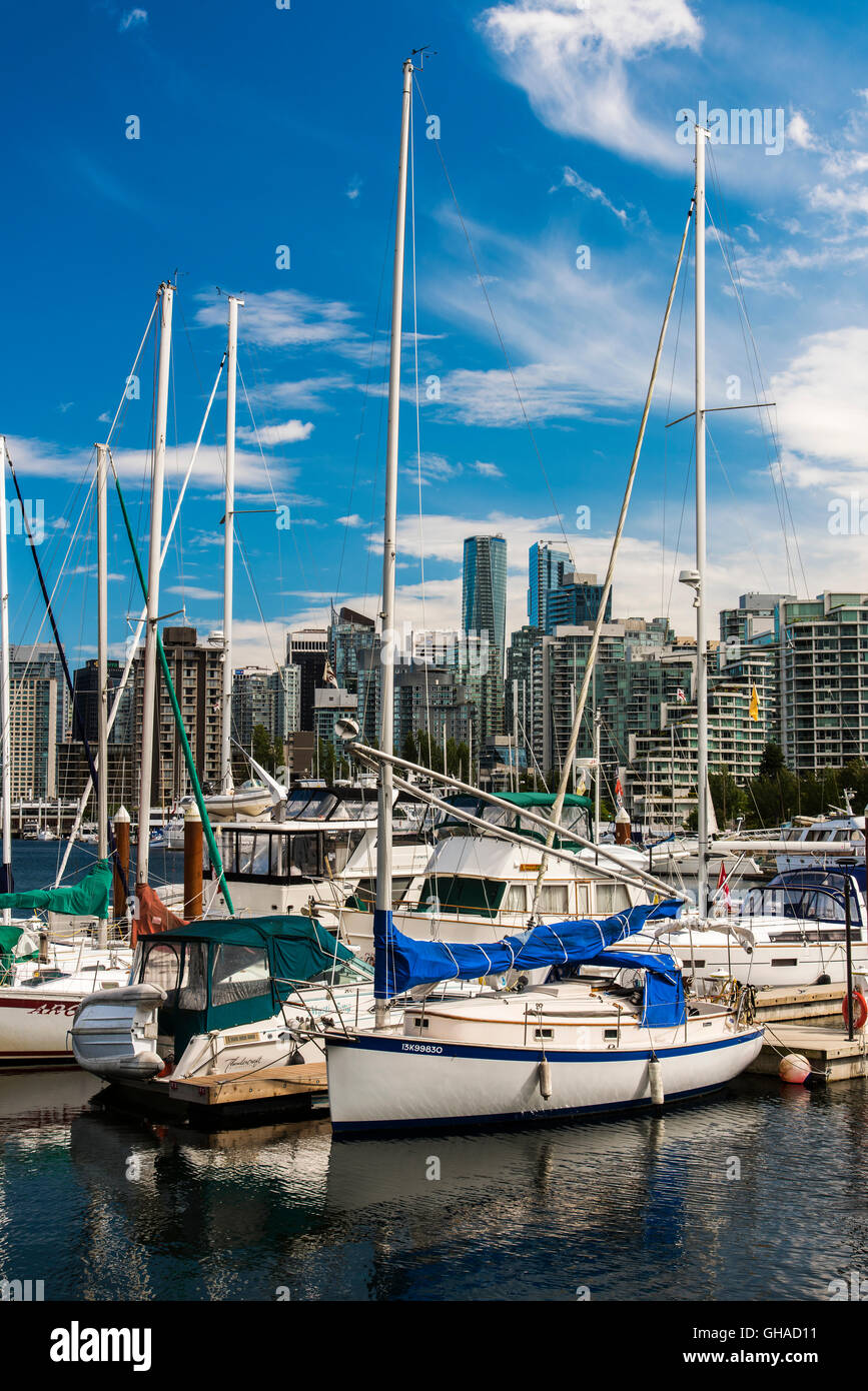 Lo skyline della citta', Vancouver, British Columbia, Canada Foto Stock