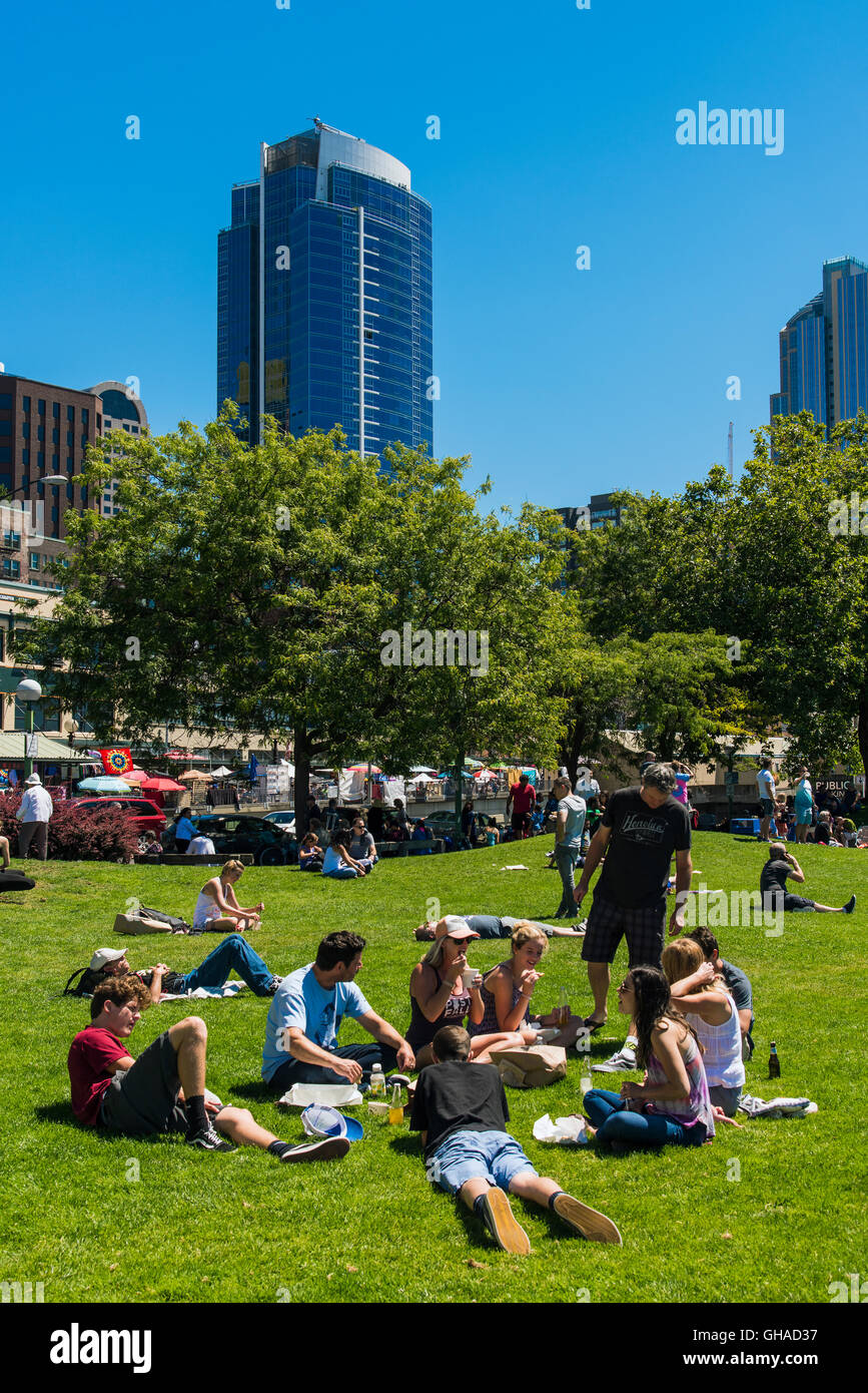 Victor Steinbrueck Park, Seattle, Washington, Stati Uniti d'America Foto Stock