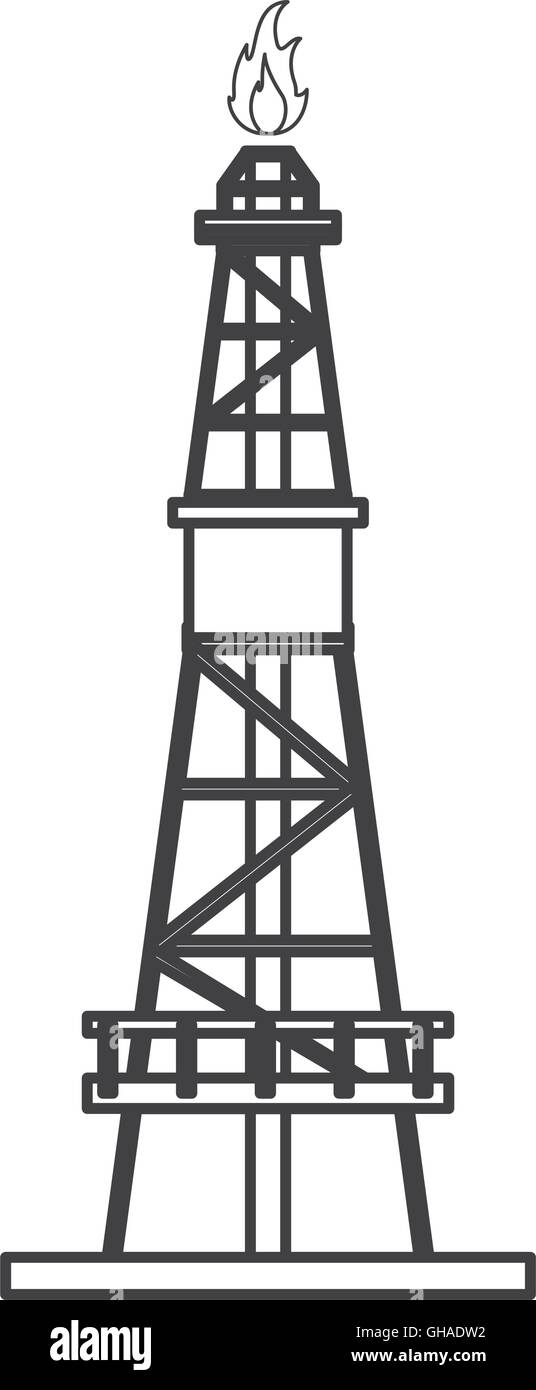 Gas o olio icona di raffineria Illustrazione Vettoriale