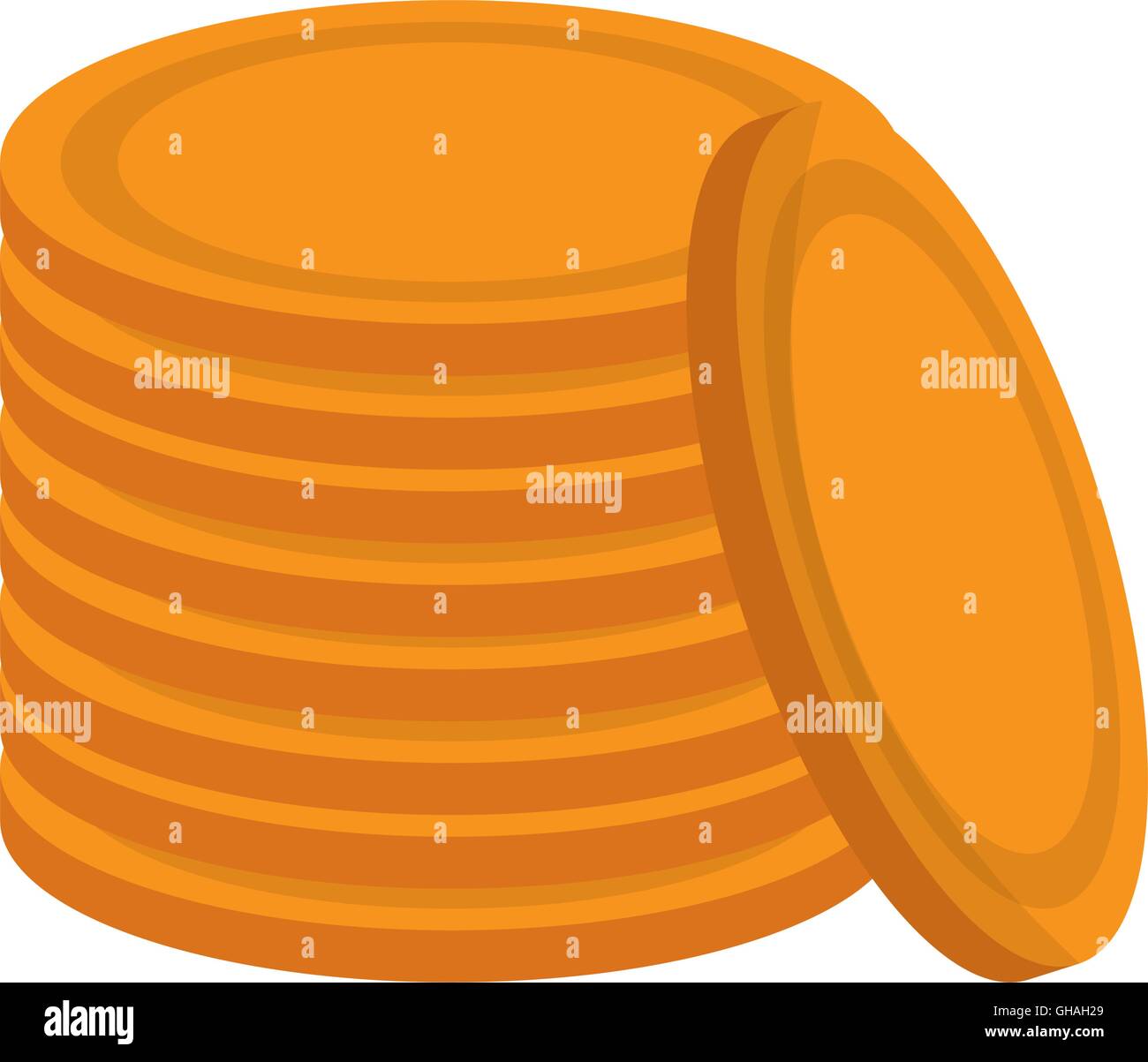 Monete icona dello stack Illustrazione Vettoriale