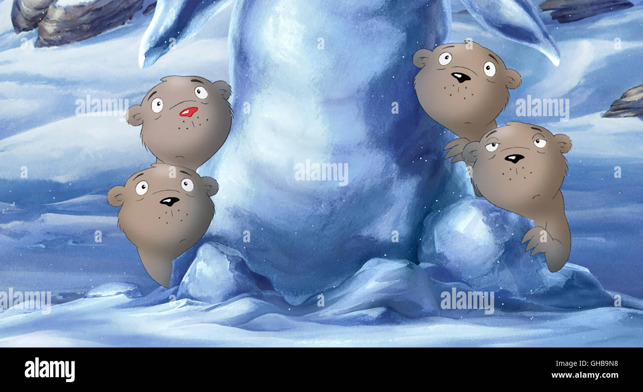 DER kleine Eisbär 2 - DIE GEHEIMNISVOLLE INSEL il piccolo orso polare 2 D 2005 Kris Van Alphen, Alberto Campos Lemminge Regie: Kris Van Alphen, Alberto Campos aka. Il piccolo orso polare 2 Foto Stock