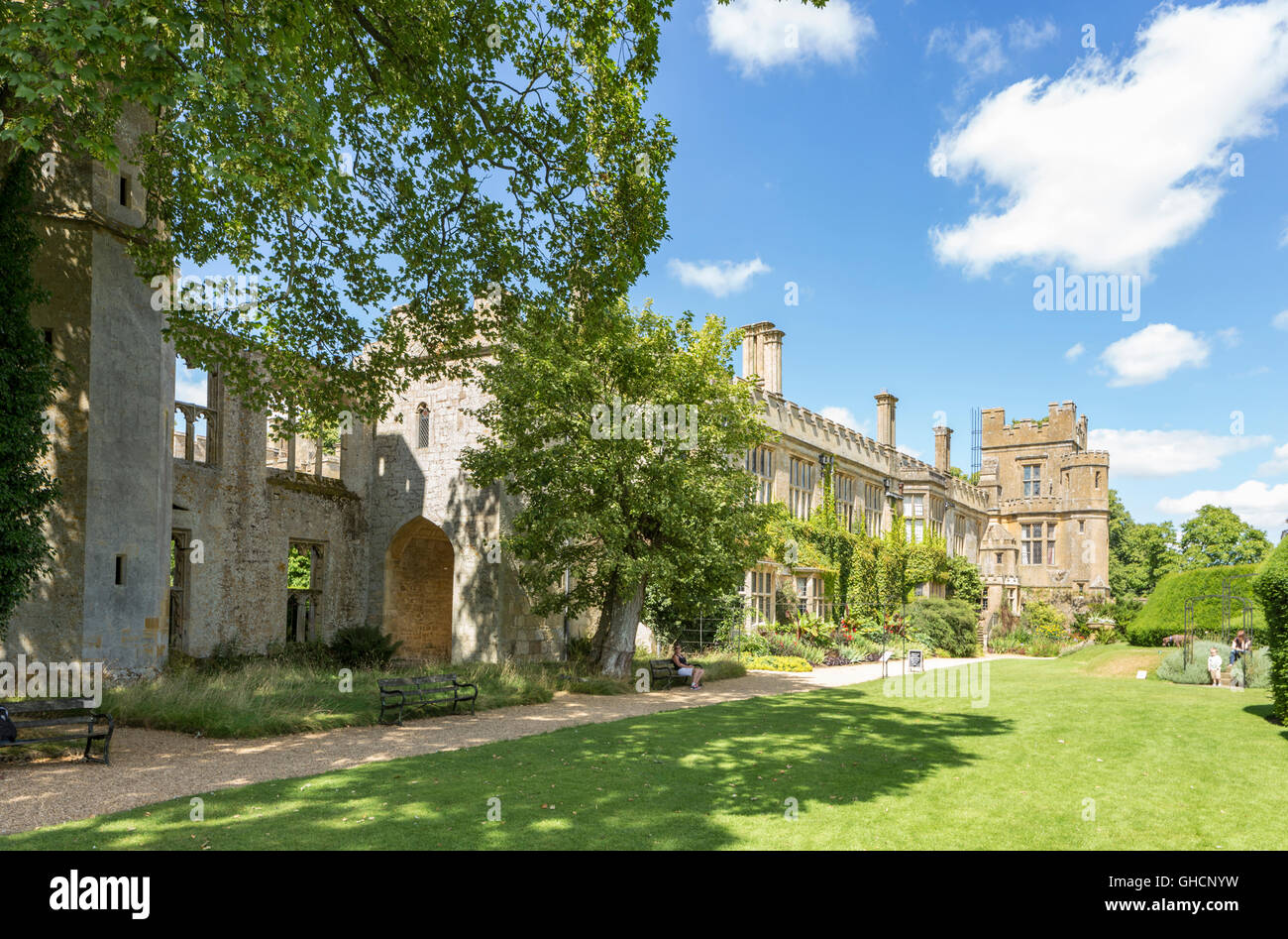 Il Castello di Sudeley & Gardens, Gloucestershire, England, Regno Unito Foto Stock