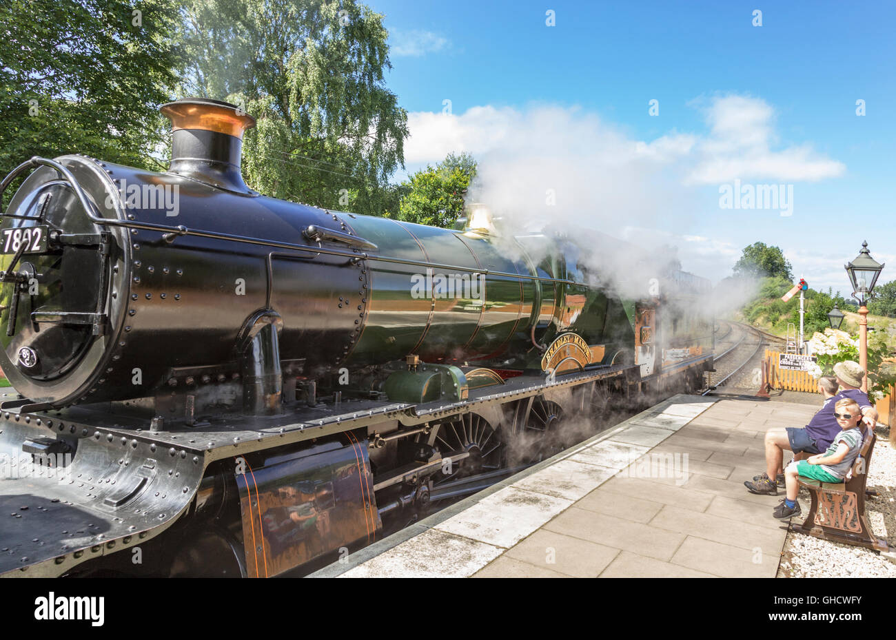 Arley stazione ferroviaria in Severn Valley Railway, Worcestershire, England, Regno Unito Foto Stock