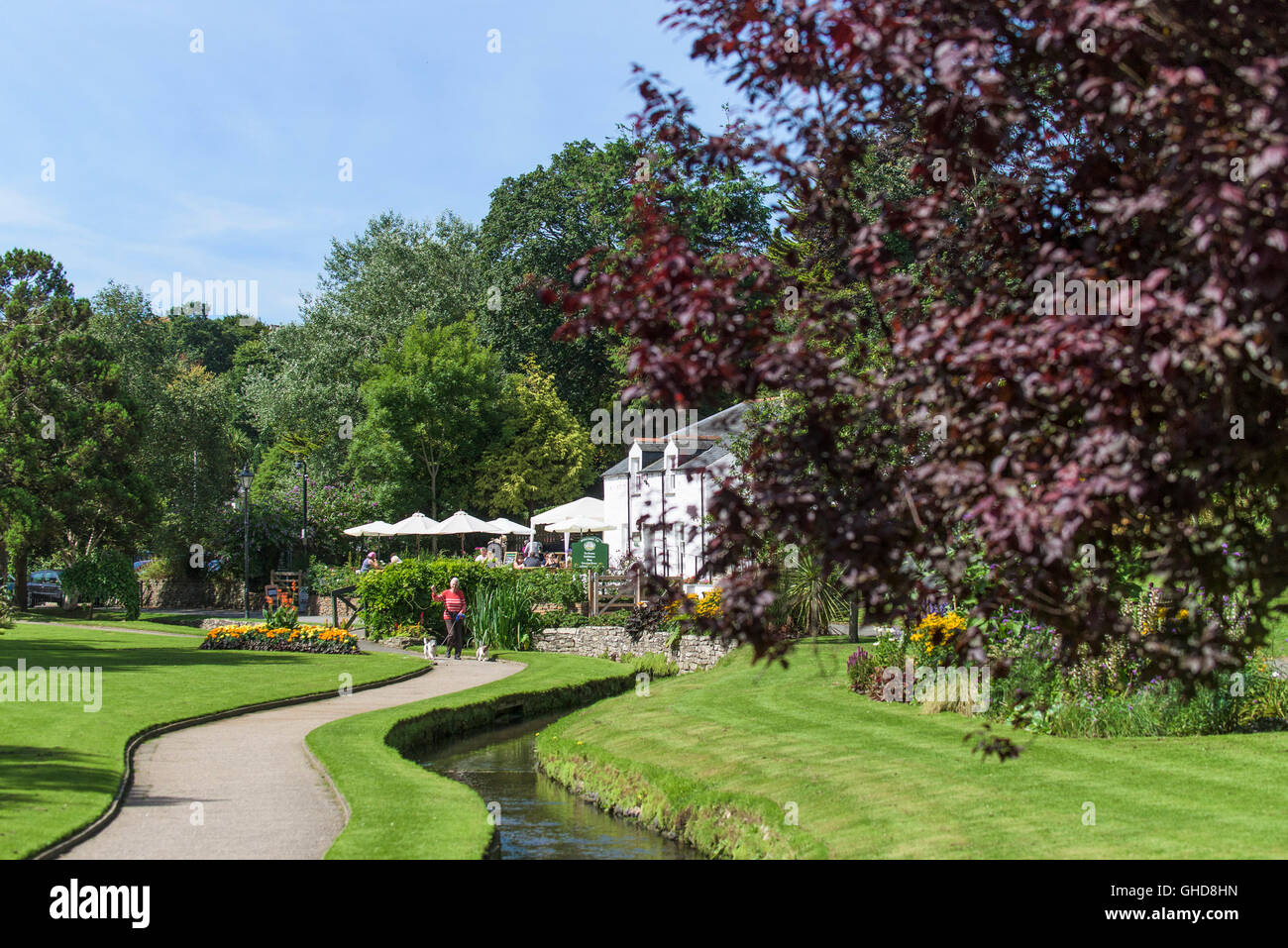 Trenance Gardens in Newquay, Cornwall. Foto Stock