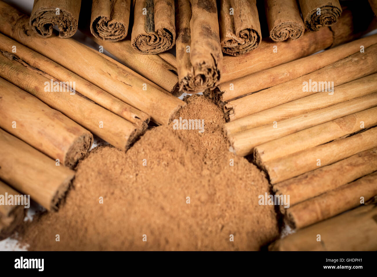 La cannella, Massa - culinario, Spice, Stick - parte di pianta, cibo Foto Stock