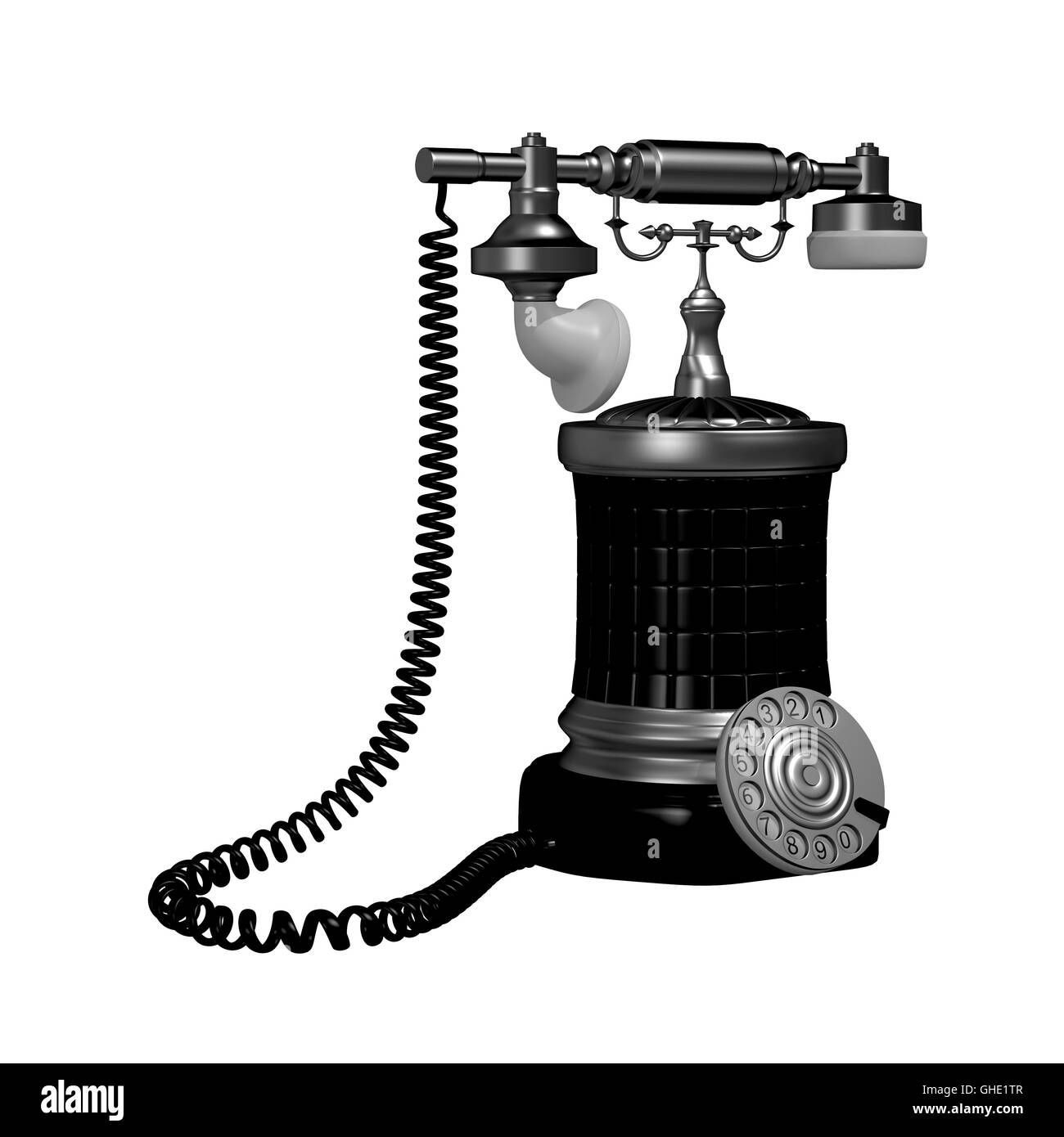 In stile retrò dial vintage phone 3d illustrazione Foto Stock