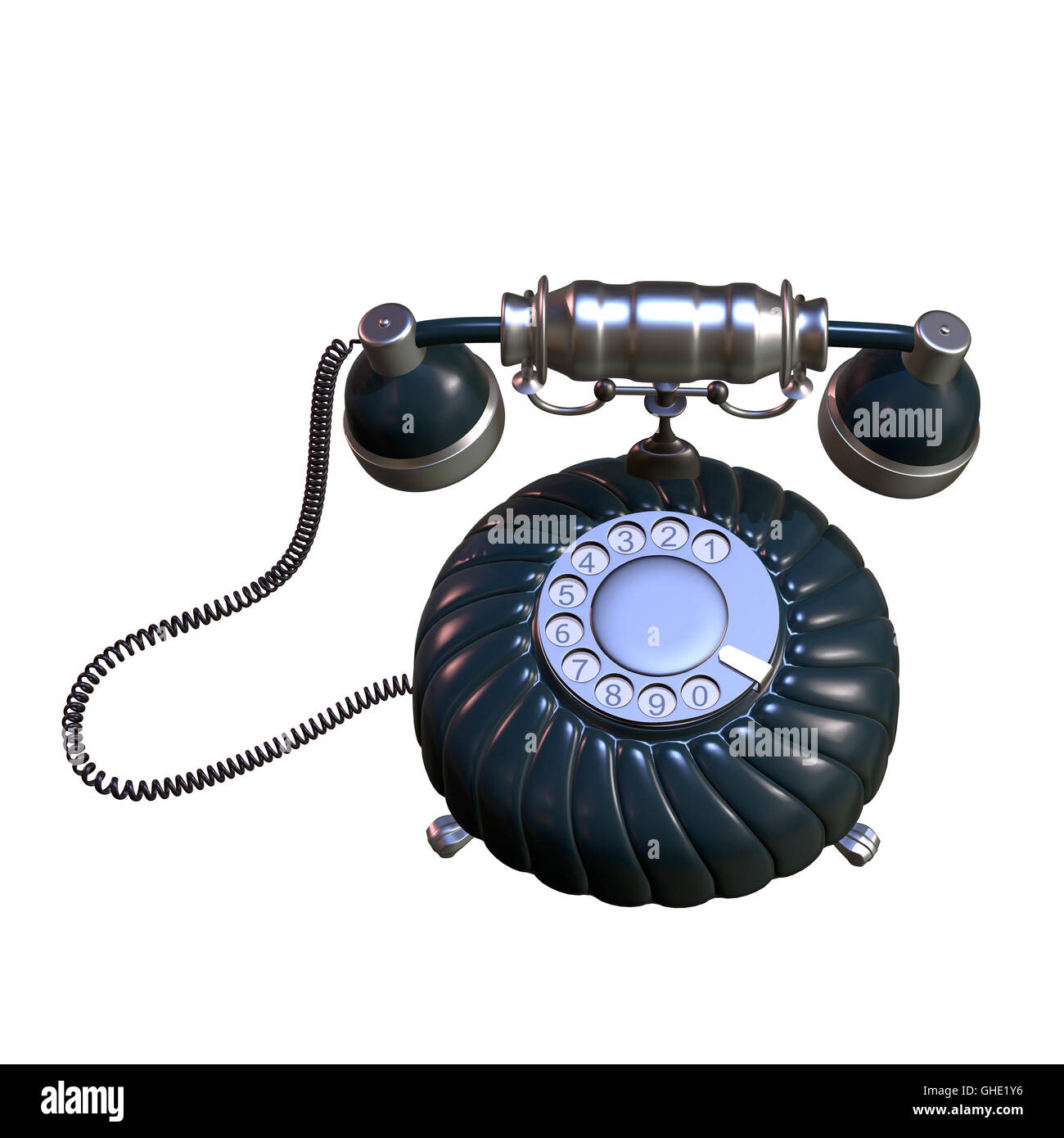In stile retrò dial vintage phone 3d illustrazione Foto Stock