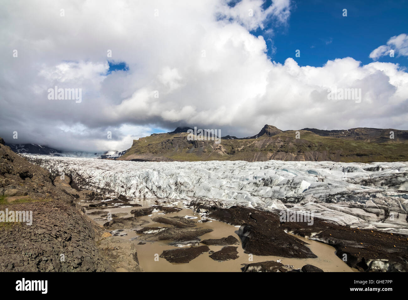 Ghiacciaio Svinafellsjökull Foto Stock
