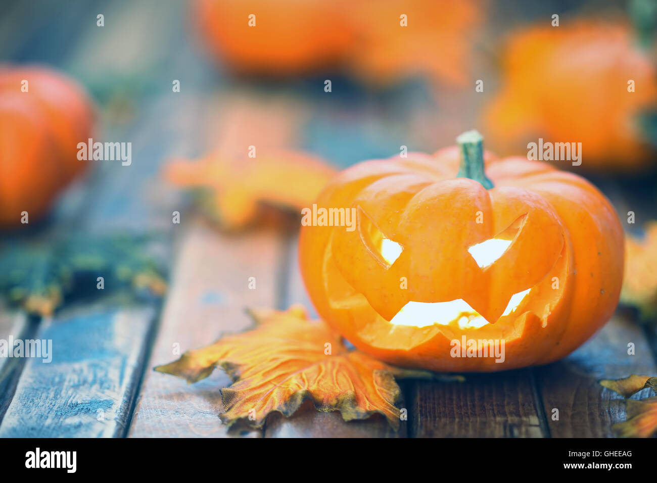 Halloween jack o' sfondo lanterna Foto Stock