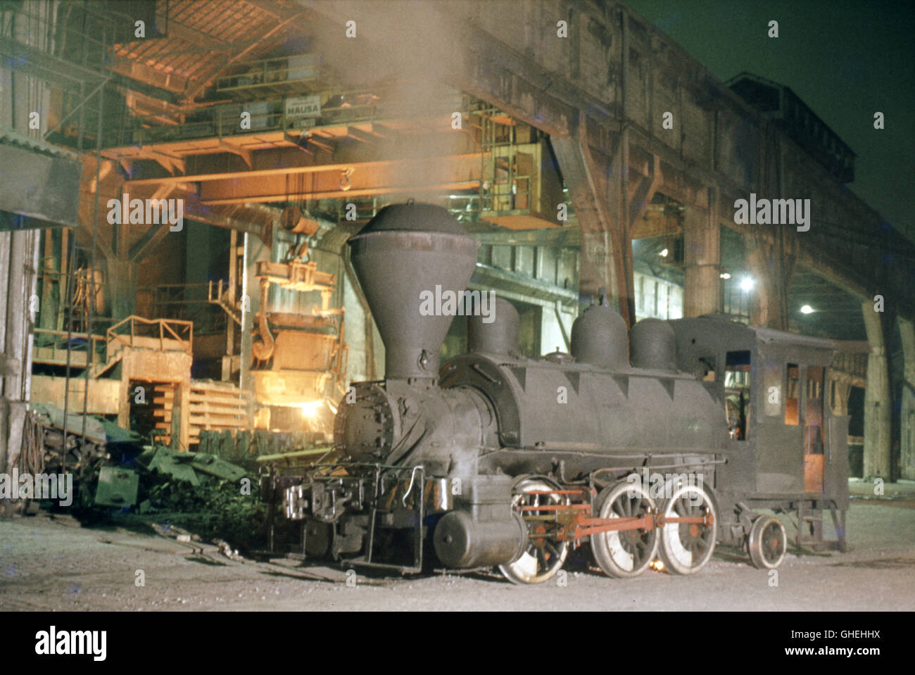 Un classico Switcher Americana presso il Cosim Steel Works, vicino a Sao Paulo, Brasile, 1978. Costruito da Baldwin di Filadelfia in novembre Foto Stock