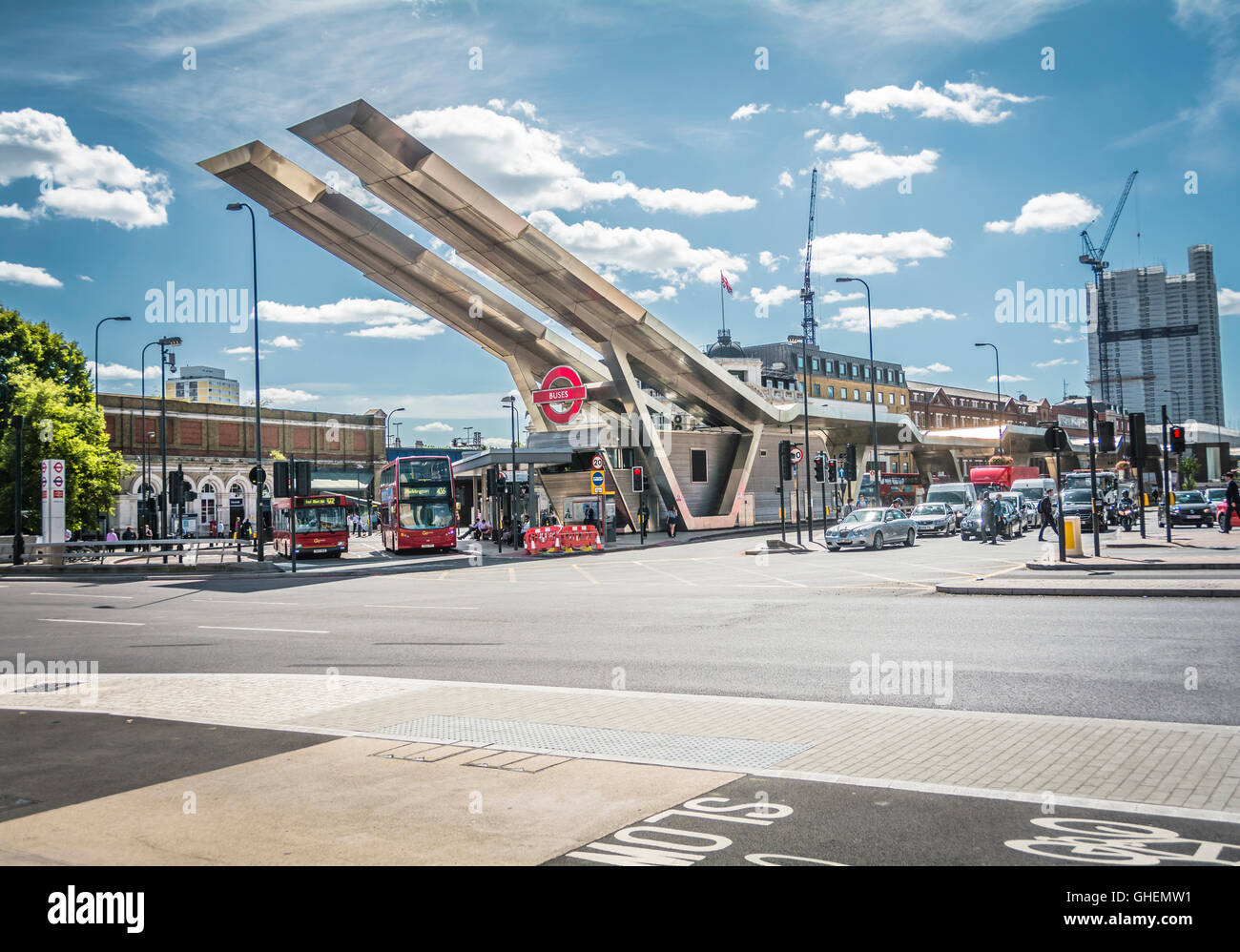 Vauxhall Cross transport interchange in London Borough di Lambeth, London, Regno Unito Foto Stock