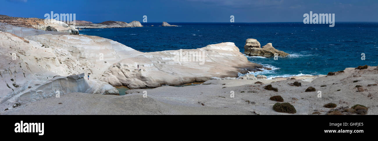 Sarakiniko beach, isola di Milos, Cicladi Grecia Foto Stock