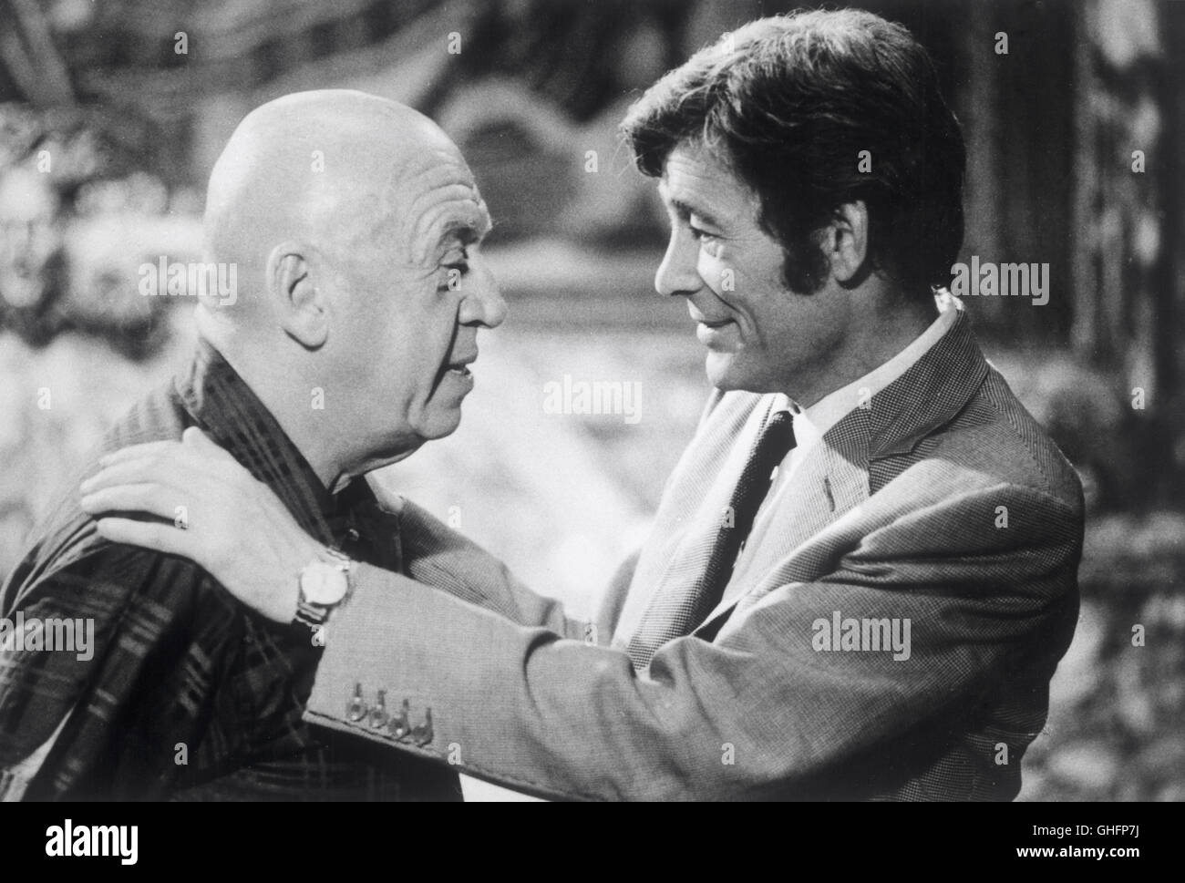 Direttore Otto Preminger e Peter O'Toole (1975) Foto Stock