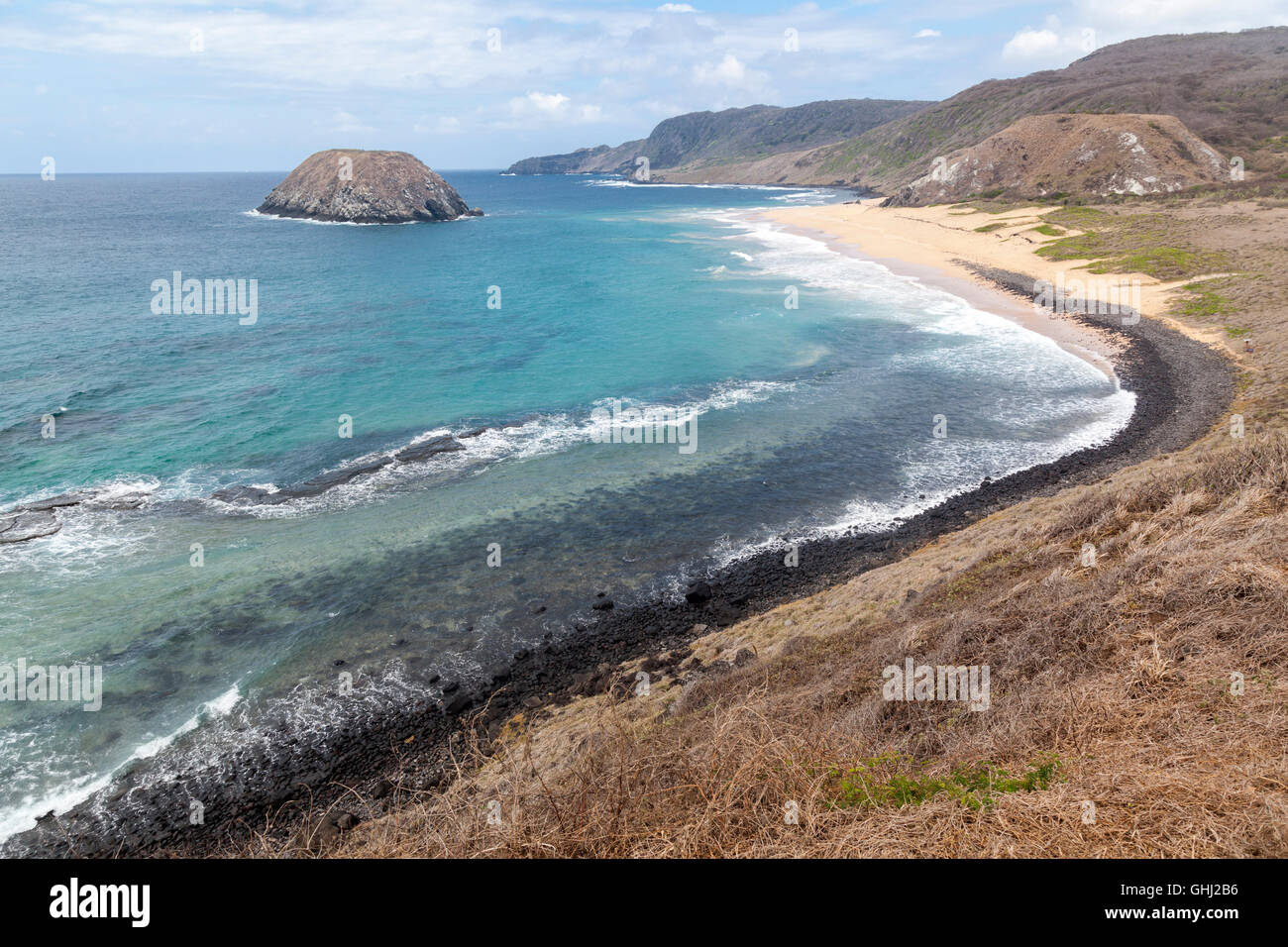 Leao spiaggia rocciosa di Fernando de Noronha Brasile Foto Stock
