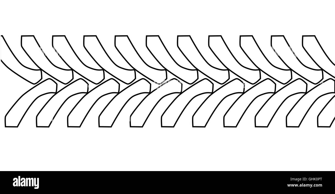Il pneumatico del trattore profilo battistrada isolate su uno sfondo bianco Illustrazione Vettoriale