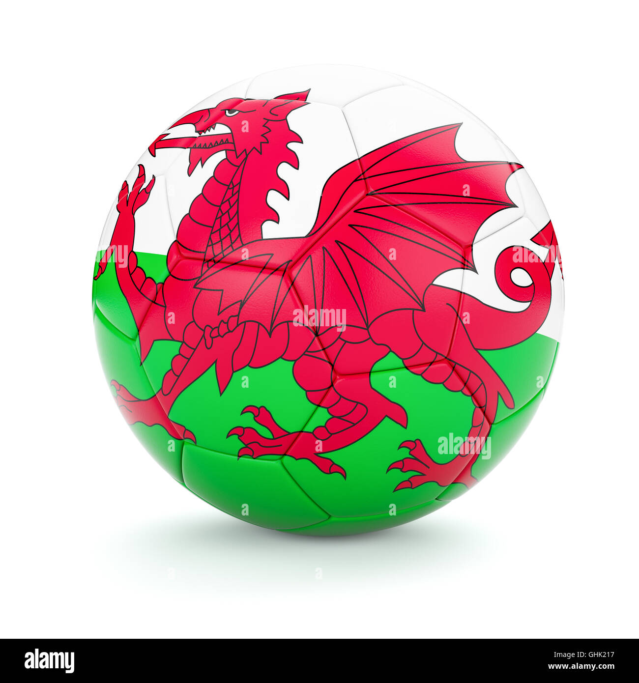 Soccer Football ball con la bandiera del Galles Foto Stock
