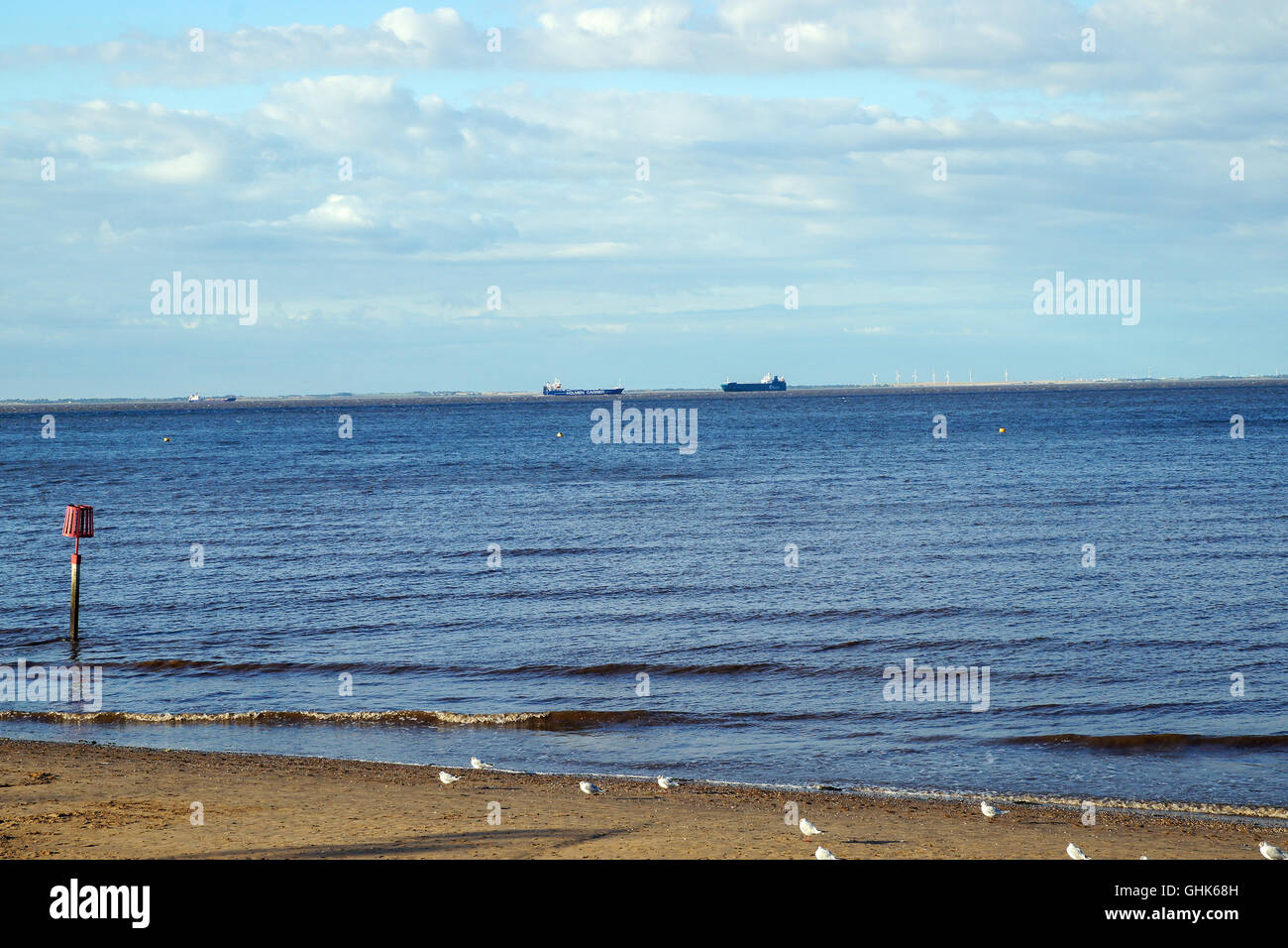 Humber Estuary off Cleethorpes Foto Stock