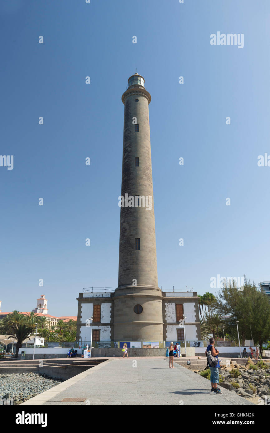 MASPALOMAS, GRAN CANARIA - Agosto 2, 2016: Faro di Maspalomas Beach, nel comune di San Bartolome de Tirajana , Gr Foto Stock