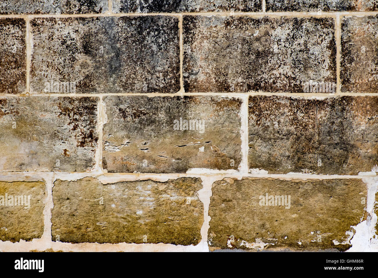Seamless texture di pietra marrone - Pietra pavimento in mattonelle di frammento di pavimentazione - Consistenza del vecchio rock Foto Stock