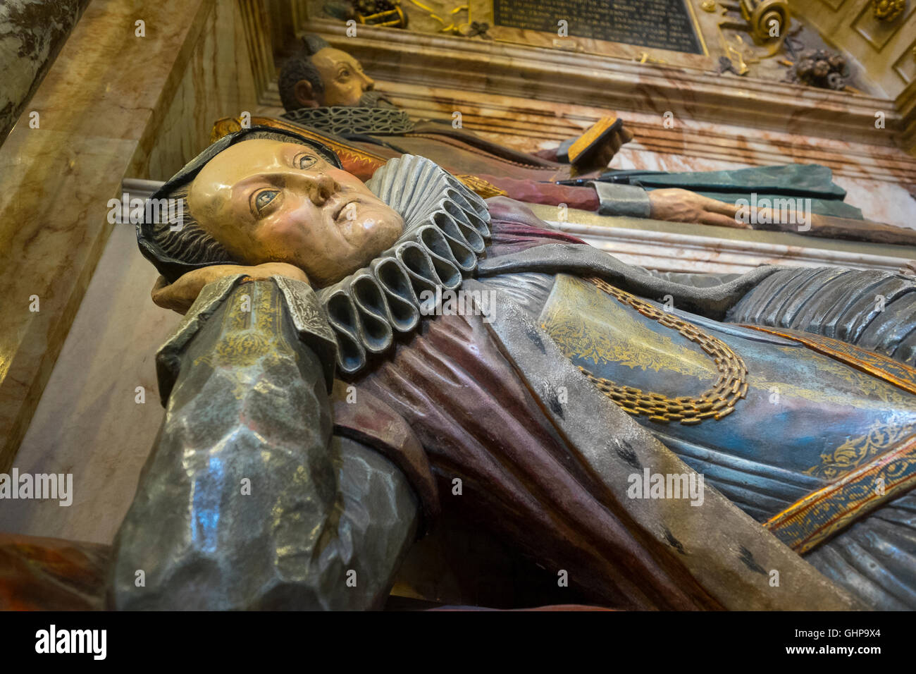 Il Memorial Robartes in Truro Cathedral, commemorare Giovanni e Phillipa Robartes, Cornwall, Regno Unito Foto Stock