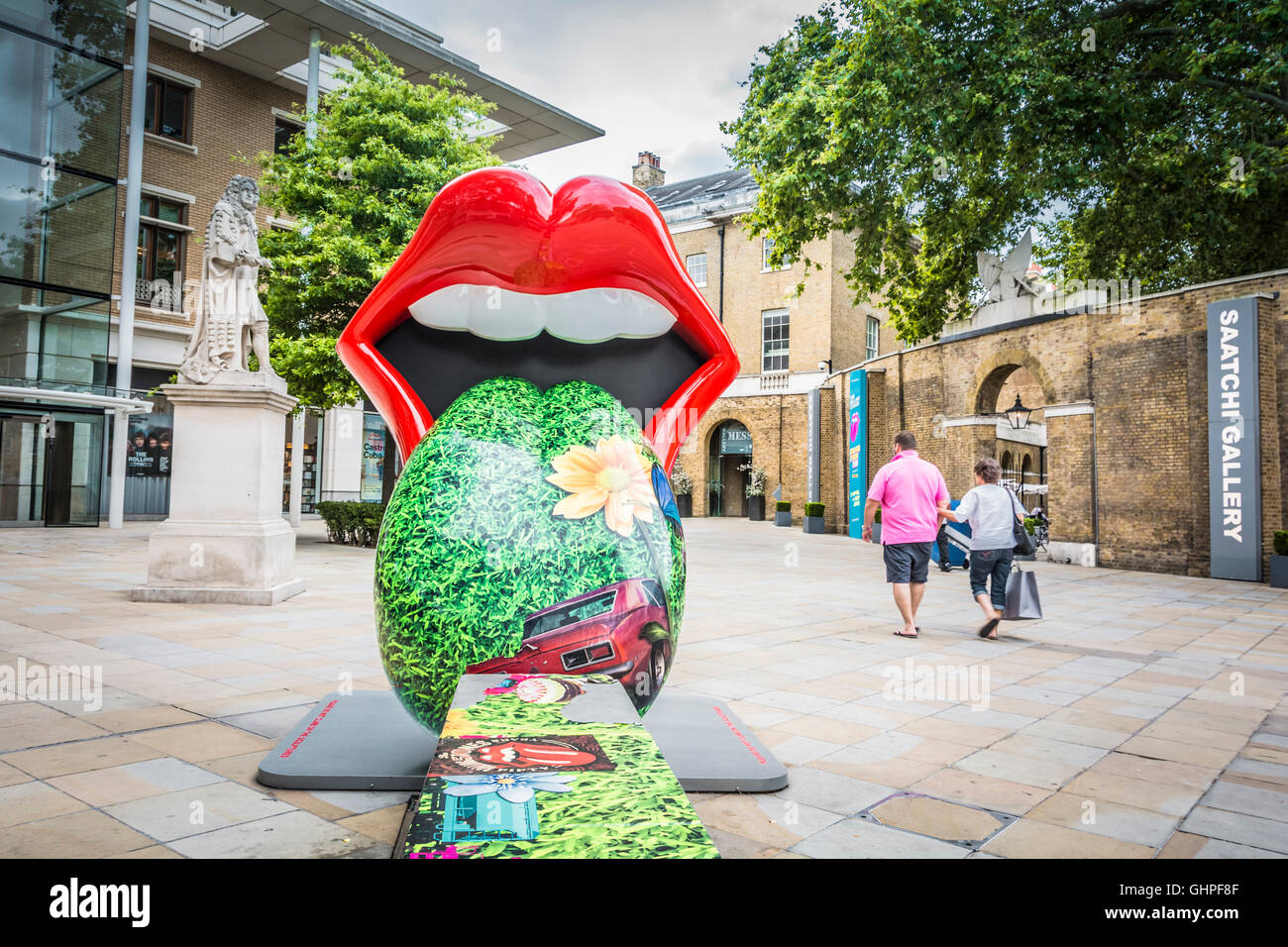 L'esibizionismo retrospettiva dai Rolling Stones a Saatchi Gallery, King's Road, il Chelsea, Regno Unito Foto Stock