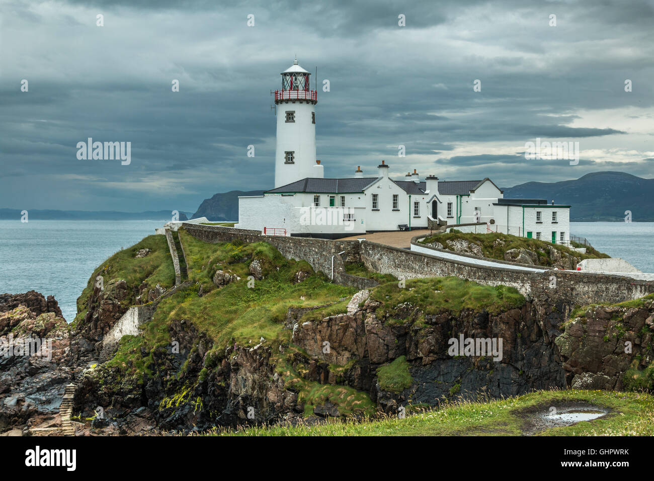 Faro Fanad Donegal Irlanda Foto Stock