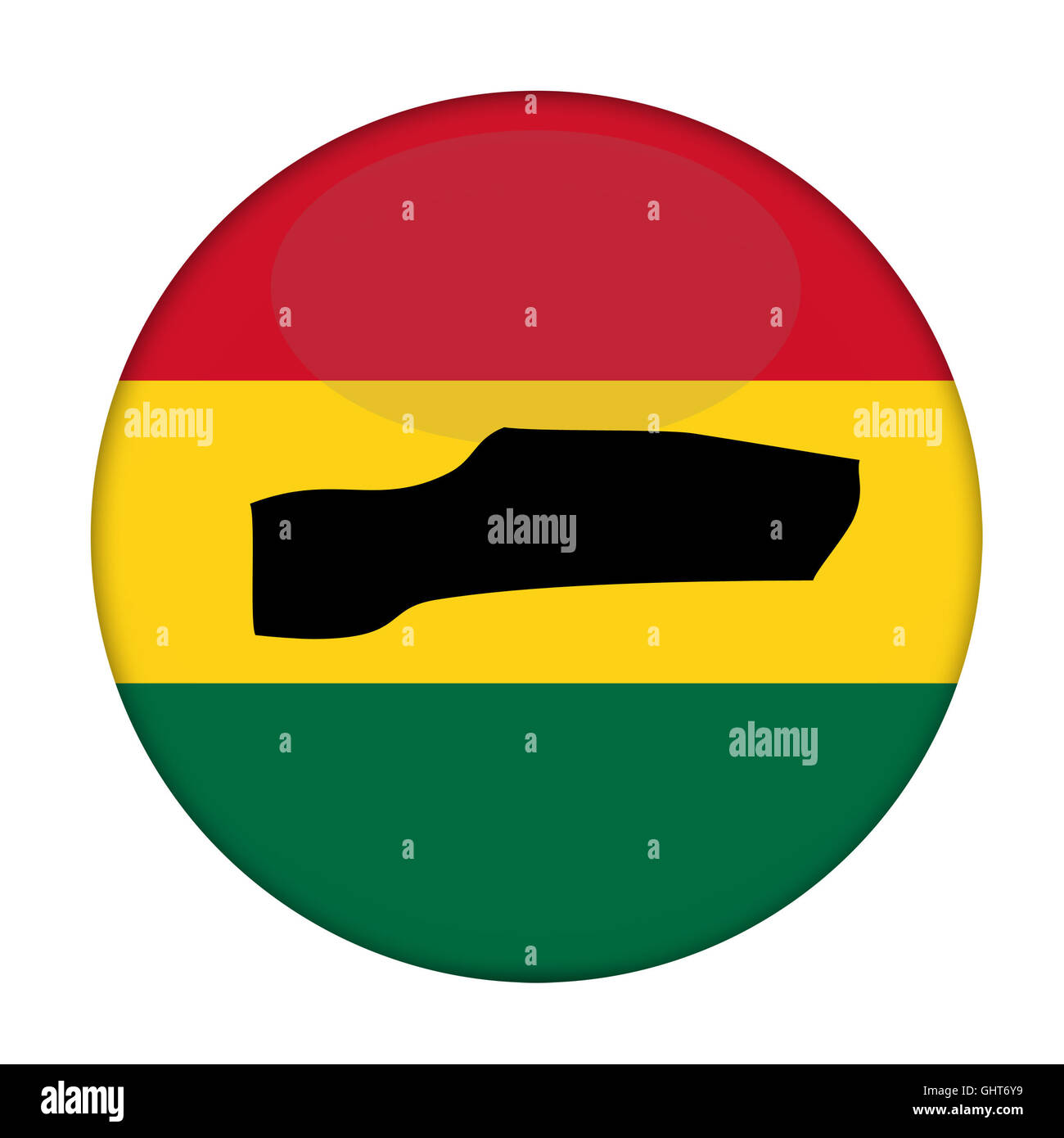 Mappa di Gambia su un Rastafarian bandiera pulsante, sfondo bianco. Foto Stock