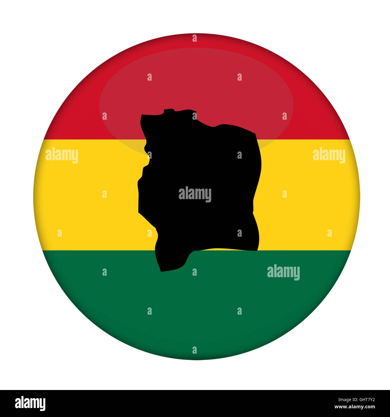 La Costa d Avorio mappa su un Rastafarian bandiera pulsante, sfondo bianco. Foto Stock