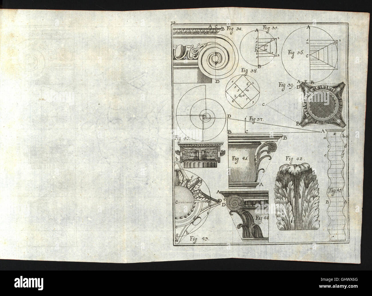"Éléments de l'Architecture civile, à l'usage des cavaliers du Collège Royal Thérsien" (1772) è un trattato sull'architettura civile, appositamente studiato per gli studenti del Royal Thérsien College, incentrato sui principi di progettazione e costruzione. Foto Stock