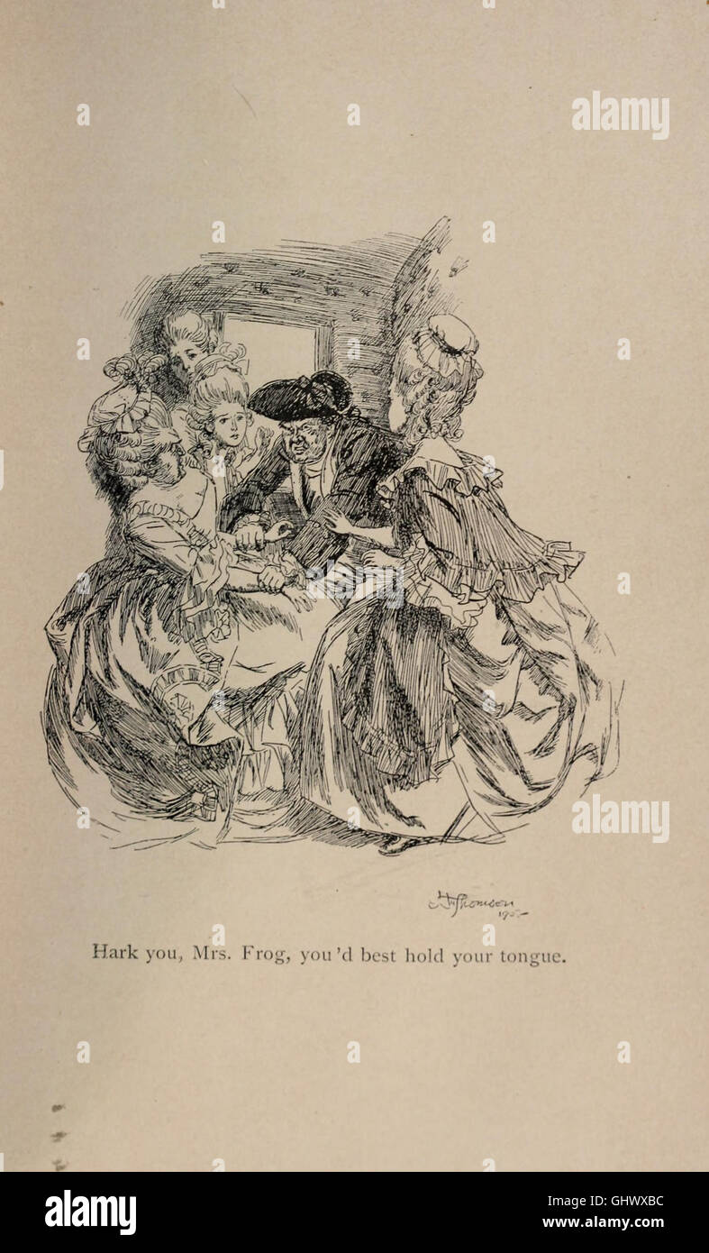 Un'edizione del 1906 del romanzo *Evelina*, che segue il viaggio dell'ingresso di una giovane donna nella società e le sue esperienze nella Londra del XVIII secolo. La storia, raccontata in una serie di lettere, offre approfondimenti sulle maniere sociali e sulle aspettative di genere del tempo. Foto Stock