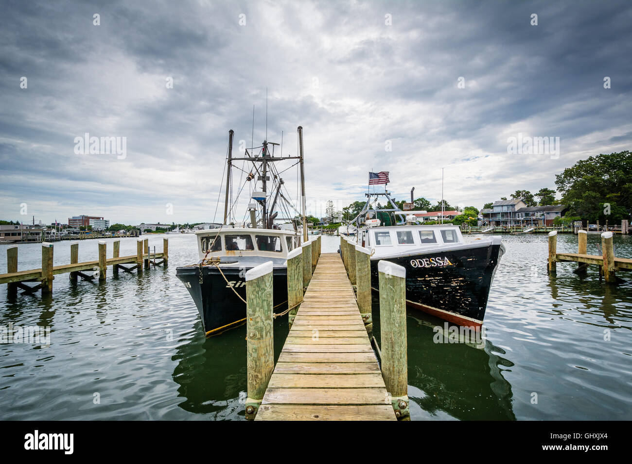 Barche e ormeggiata nel porto di Hyannis Cape Cod, Massachusetts. Foto Stock