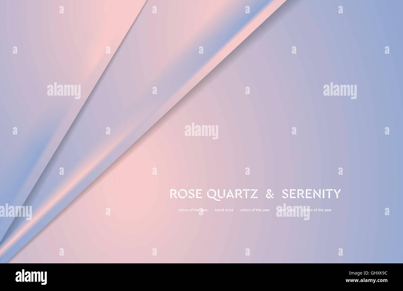 Abstract illustrazione vettoriale con linee morbide. Colori di tendenza dell'anno 2016 quarzo rosa e serenità. Strisce luminose sullo sfondo Illustrazione Vettoriale