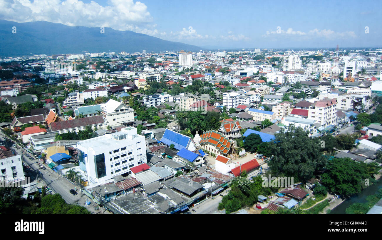 Vista della città di Chiang Mai, Thailandia Foto Stock