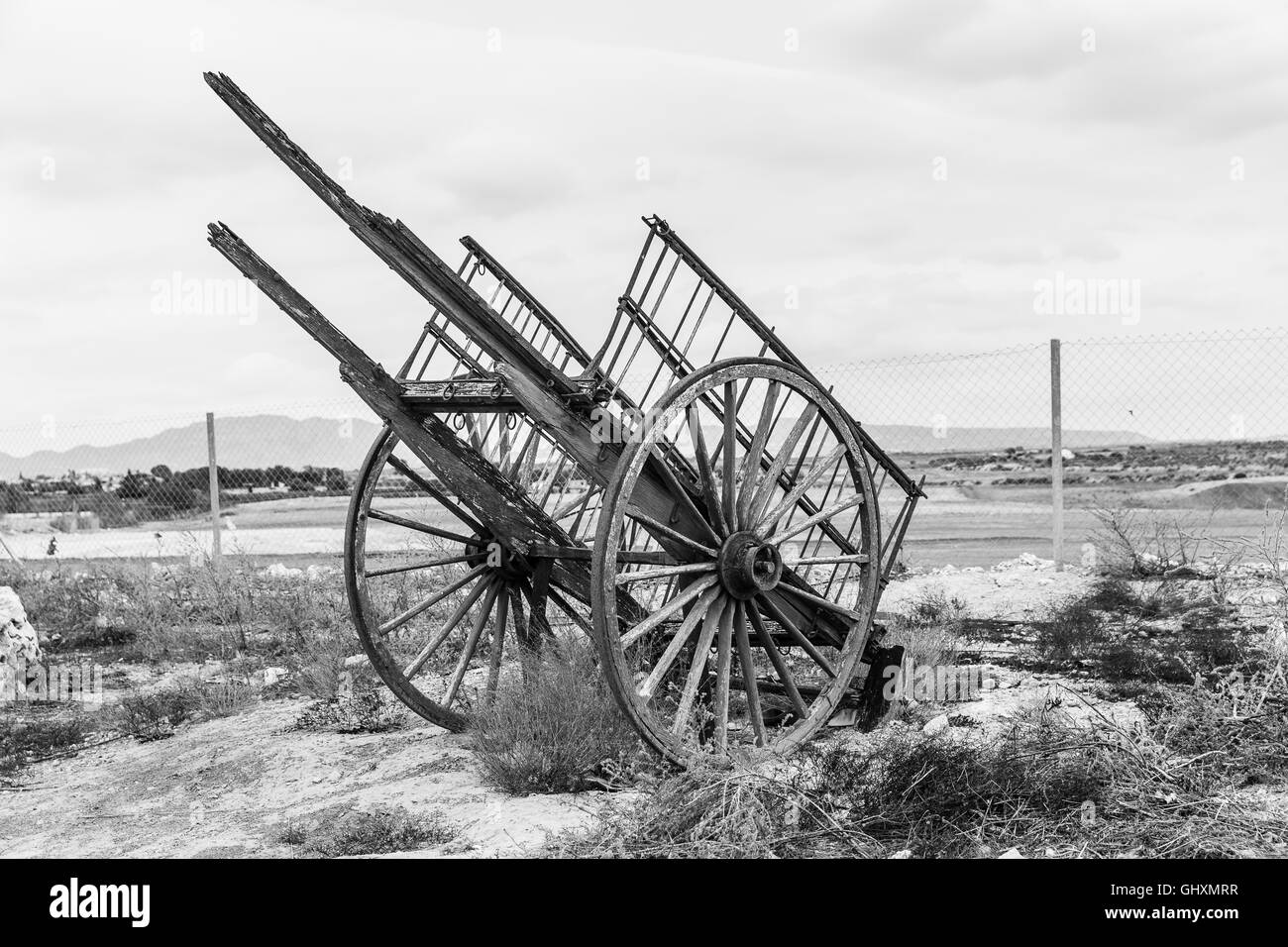 Vecchio carro in legno Foto Stock