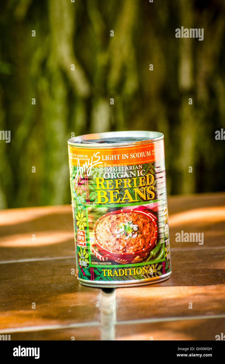 Amy la marca di organic refried fagioli Foto Stock