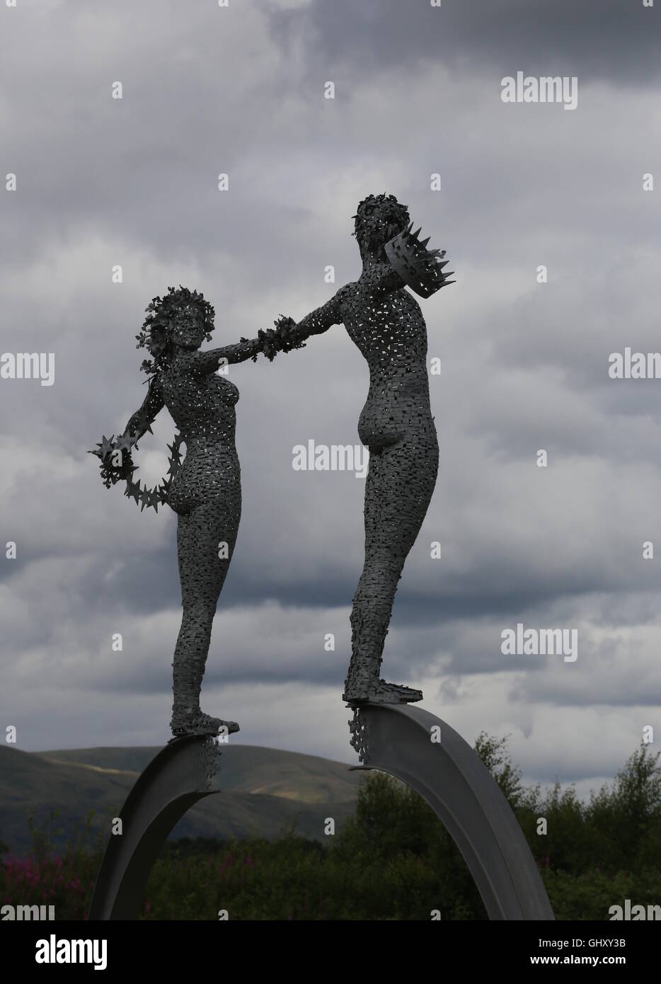 Questo viaggio di fine della scultura di Andy Scott Alloa Clackmannanshire Scozia Luglio 2016 Foto Stock