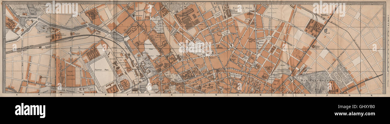 Berlino città nord city stadtplan. Nozze di Gesundbrunnen Weissensee, 1886 Mappa Foto Stock