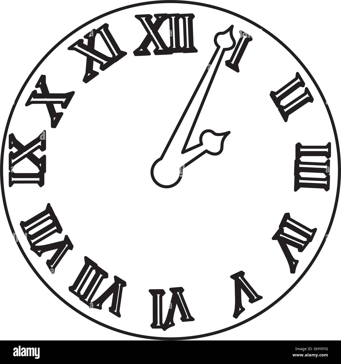 Orologio in tempo i numeri romani Immagine e Vettoriale - Alamy