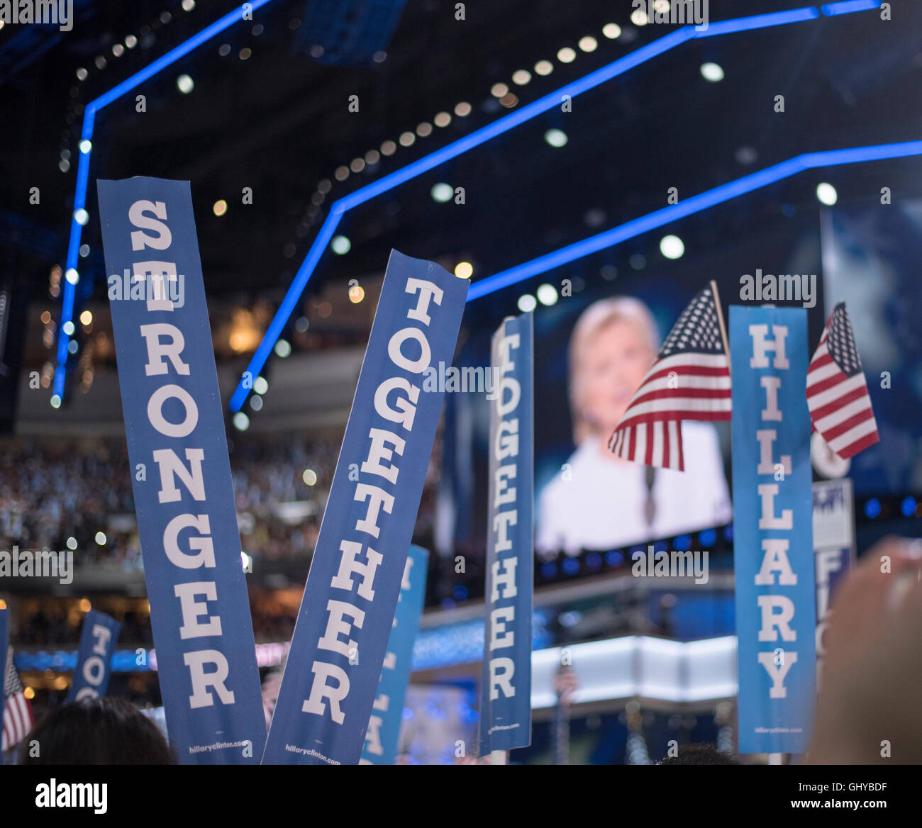 Hillary Rodham Clinton del discorso di accettazione Foto Stock