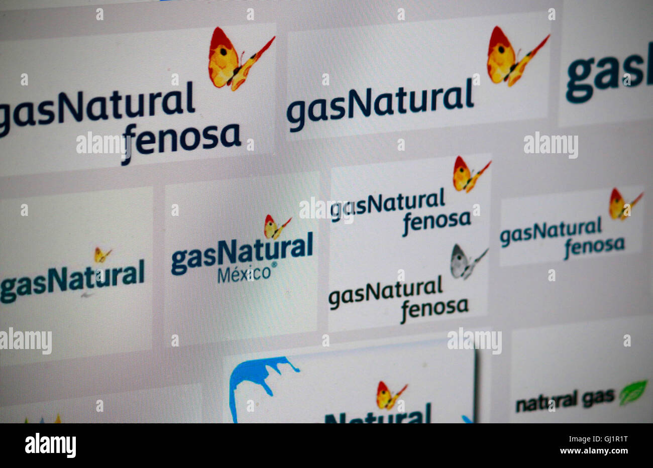 Loge der Marke 'Gas Natural Fenosa', Berlino. Foto Stock