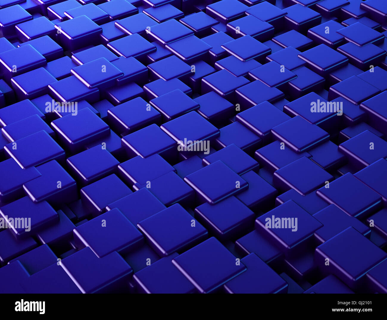 Abstract blu metallizzato cubi Foto Stock