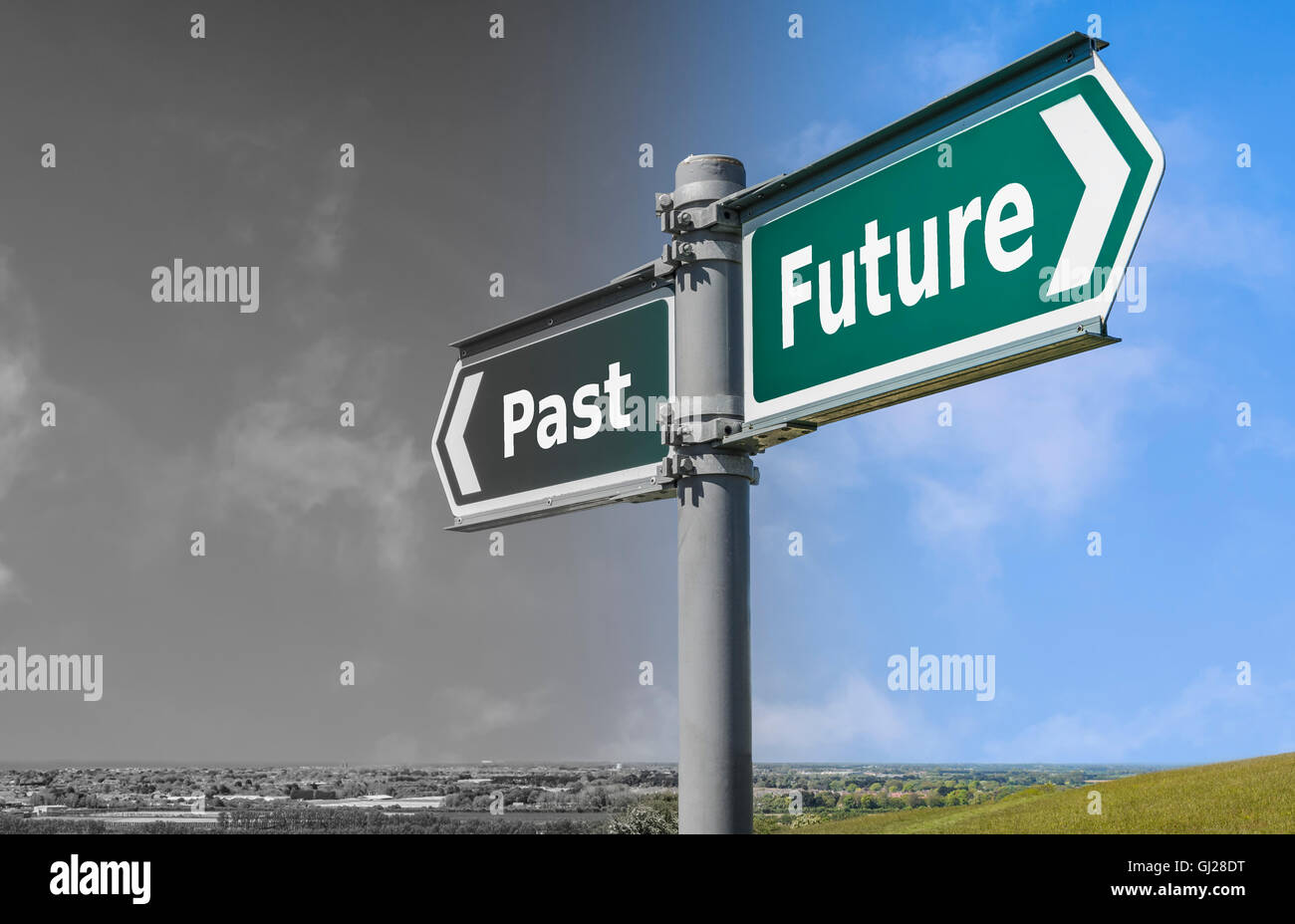 Il passato e il futuro nel segno della campagna. Foto Stock