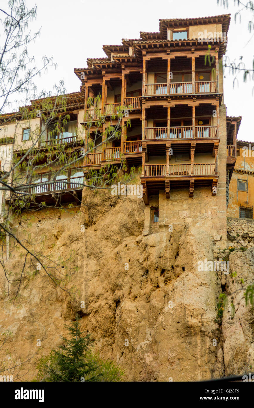 Famose case sospese di Cuenca in Spagna Foto Stock